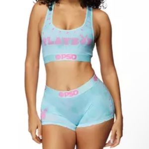 Psd playboy set teal bra and shorts set